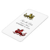 Gold Red Dragon Save the Date Magnet (Linke Seite)