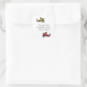 Gold Red Dragon Save the Date Stickers (Tasche)