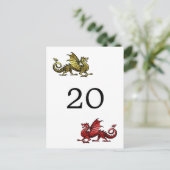 Gold Red Dragon Tischnummer Postcard (Stehend Vorderseite)