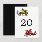 Gold Red Dragon Tischnummer Postcard (Vorne/Hinten)