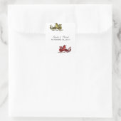 Gold Red Dragon Wedding Stickers (Tasche)