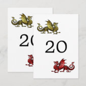 Gold Red Dragon Wedding Table Card Einladung (Vorne/Hinten)