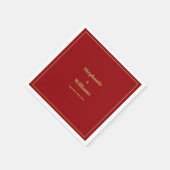 Gold Red Elegant Moderne, farbenfrohe Hochzeit Serviette (Ecke)