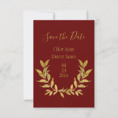 Gold Red Elegant Save The Date (Vorderseite)