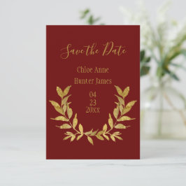 Gold Red Elegant Save The Date