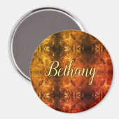 Gold Red Elegant Textured Glass Look Individuelle  Magnet (Vorderseite/Rückseite)