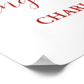 Gold Red Engagement Party Custom 18x24 Foto Poster (Ecke)