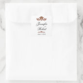 Gold Red Filigree Vintag Scroll Umschlag Aufkleber (Tasche)