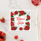 Gold Red Floral Modern Boho Serviette (Beispiel)