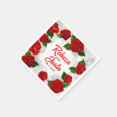 Gold Red Floral Modern Boho Serviette (Ecke)