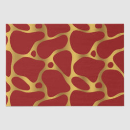 Gold & Red Giraffe Muster Seidenpapier