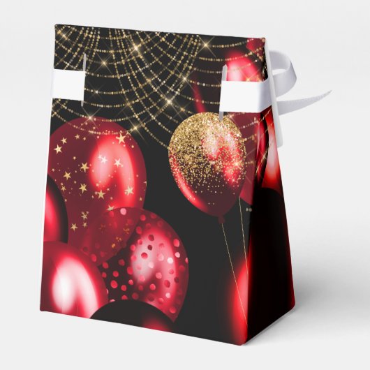 Gold Red Glitzer Balloons 2021 Graduation Party Geschenkschachtel (Rückseite)