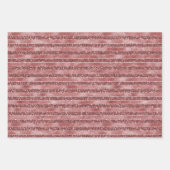 Gold Red Glitzy Glitzer Stripes Geschenkpapier Set (Vorderseite)