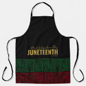 Gold Red Green Black Independence Day JUNETEENTY Schürze (Vorderseite)
