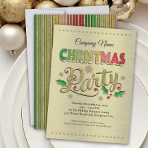 Gold Red Green Christmas Party