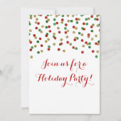 Gold Red Green Glitzer Confetti Weihnachtsfeiertag Einladung (Vorderseite)