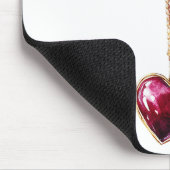 Gold Red Heart Necklace Mousepad (Ecke)