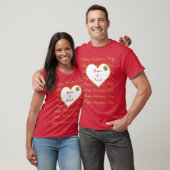 Gold Red Heart Romance Niedlich Moderner Valentins T-Shirt (Unisex)