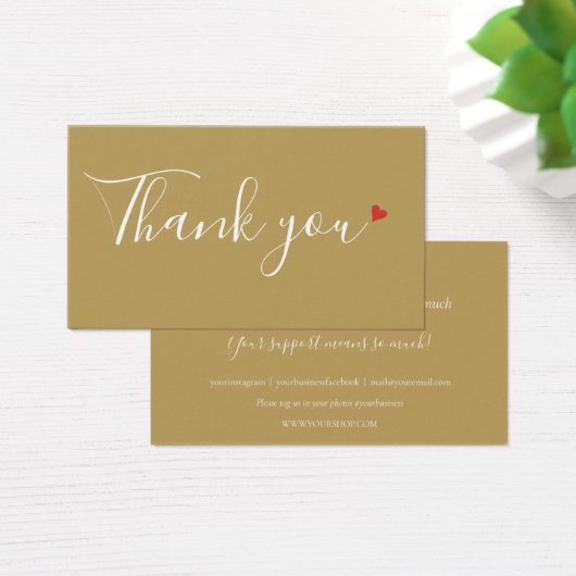 Gold Red Heart Vielen Dank, dass Sie eine Rabattka (Schreibtisch)