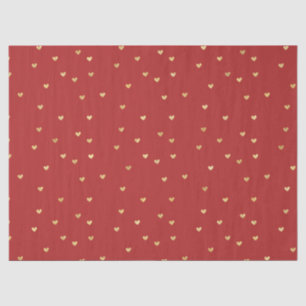 Gold Red Hearts Seidenpapier