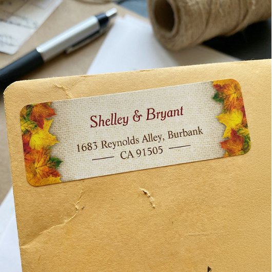 Gold Red Herbst lässt Rustikales Burlap Saison