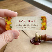 Gold Red Herbst lässt Rustikales Burlap Saison