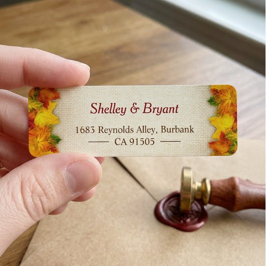 Gold Red Herbst lässt Rustikales Burlap Saison