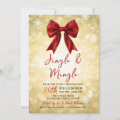 Gold Red Jingle Mingle Christmas Winter Wonder Einladung (Vorderseite)