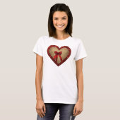 Gold Red Lace Heart T-Shirt (Vorne ganz)