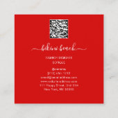 Gold Red Lingerie Beach Costume Underwear Shop QR Quadratische Visitenkarte (Rückseite)