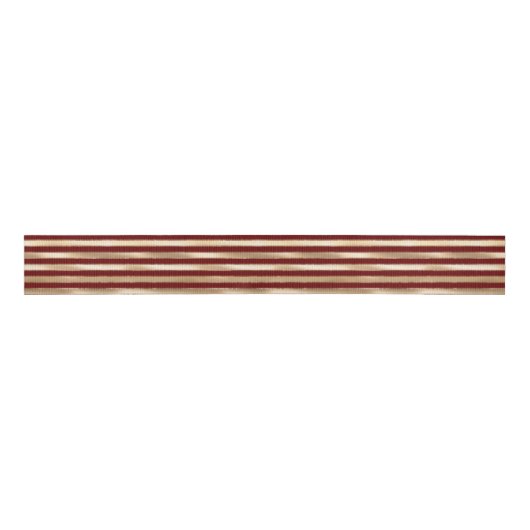 Gold Red Medium Stripes Ripsband (Vorderseite)