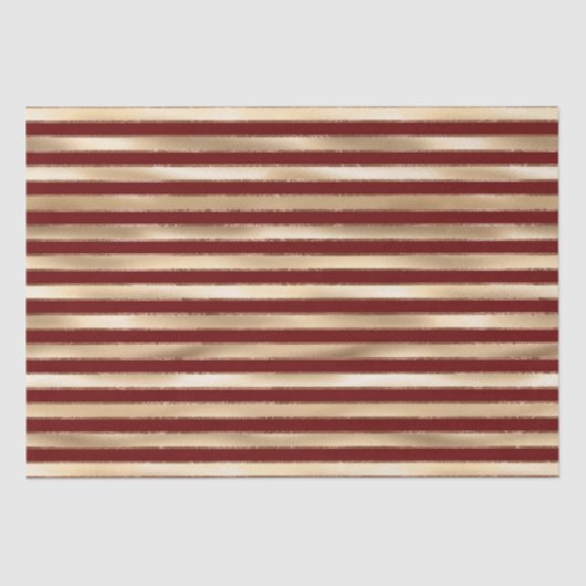 Gold Red Medium Stripes Seidenpapier (Vorderseite)