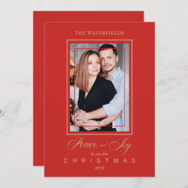 Gold Red Minimalistisch Modern Foto Family