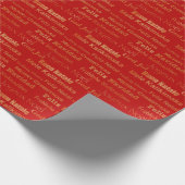 Gold Red Multi Language Frohe Weihnachten Geschenkpapier (Ecke)