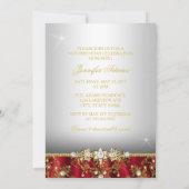 Gold Red Pearl Damask 50 und fabelhafte Einladung (Rückseite)