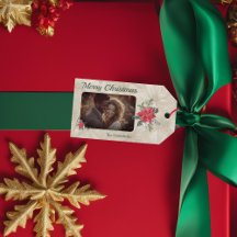 Gold, Red Poinsettia Foto Holiday