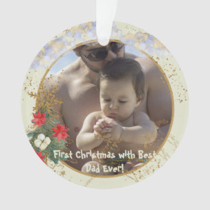 Gold Red Poinsettia Tree Park Bestes Foto Ornament