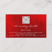 Gold Red Quality Nails Script QR-Logo Visitenkarte (Rückseite)