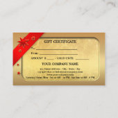 Gold Red Ribbon Weihnachtskarte Rabattkarte (Rückseite)