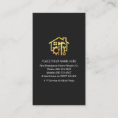 Gold Red Roof With Handyman Tools Visitenkarte (Rückseite)