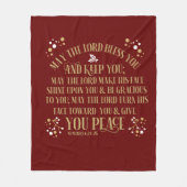 Gold Red Sessing Numbers Scripting Gebet Fleecedecke (Vorderseite)