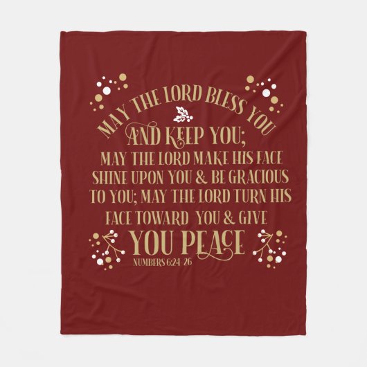 Gold Red Sessing Numbers Scripting Gebet Fleecedecke (Vorderseite)