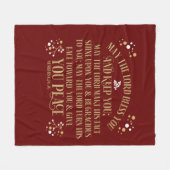 Gold Red Sessing Numbers Scripting Gebet Fleecedecke (Vorderseite (Horizontal))