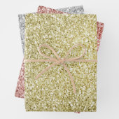 Gold Red Silver Glitzy Glitzer Sparkle Geschenkpapier Set (Beispiel)