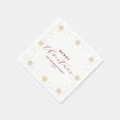 Gold & Red Snowflake Christmas Holiday Party Serviette (Ecke)
