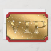 Gold & Red Sparkle Glam VIP Party Event Ticket Einladung (Vorderseite)