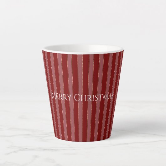 Gold Red Stripes Christmas Milchtasse (Vorderseite)