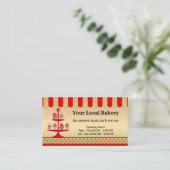 Gold Red Sweet Cupcakes Bakery Business Card Visitenkarte (Stehend Vorderseite)