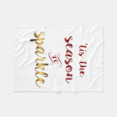 Gold Red Tis The Season To Sparkle Handwriting Fleecedecke (Vorderseite (Horizontal))