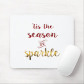 Gold Red Tis The Season To Sparkle Handwriting Mousepad (Mit Mouse)